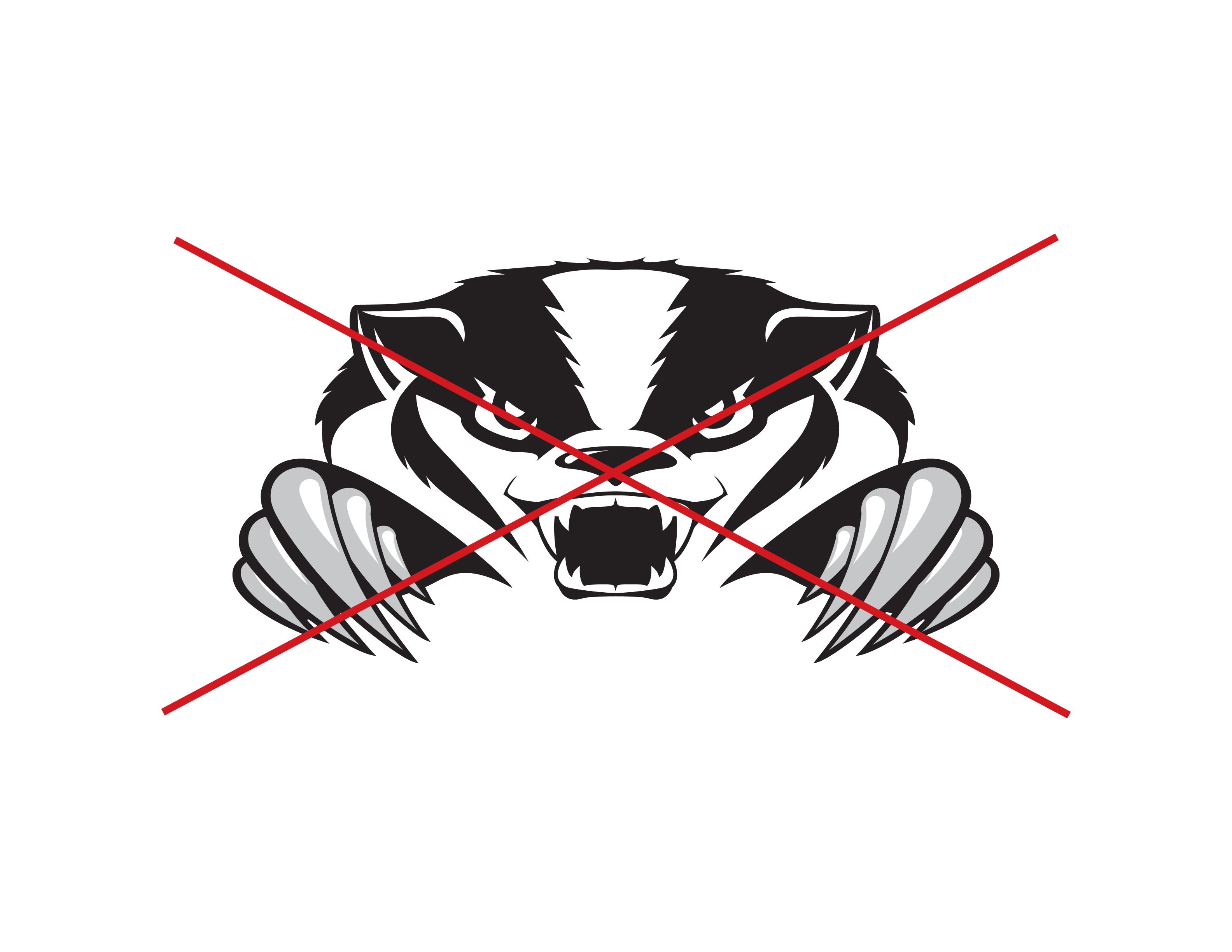 Brock badgers logo misuse example - stretched.