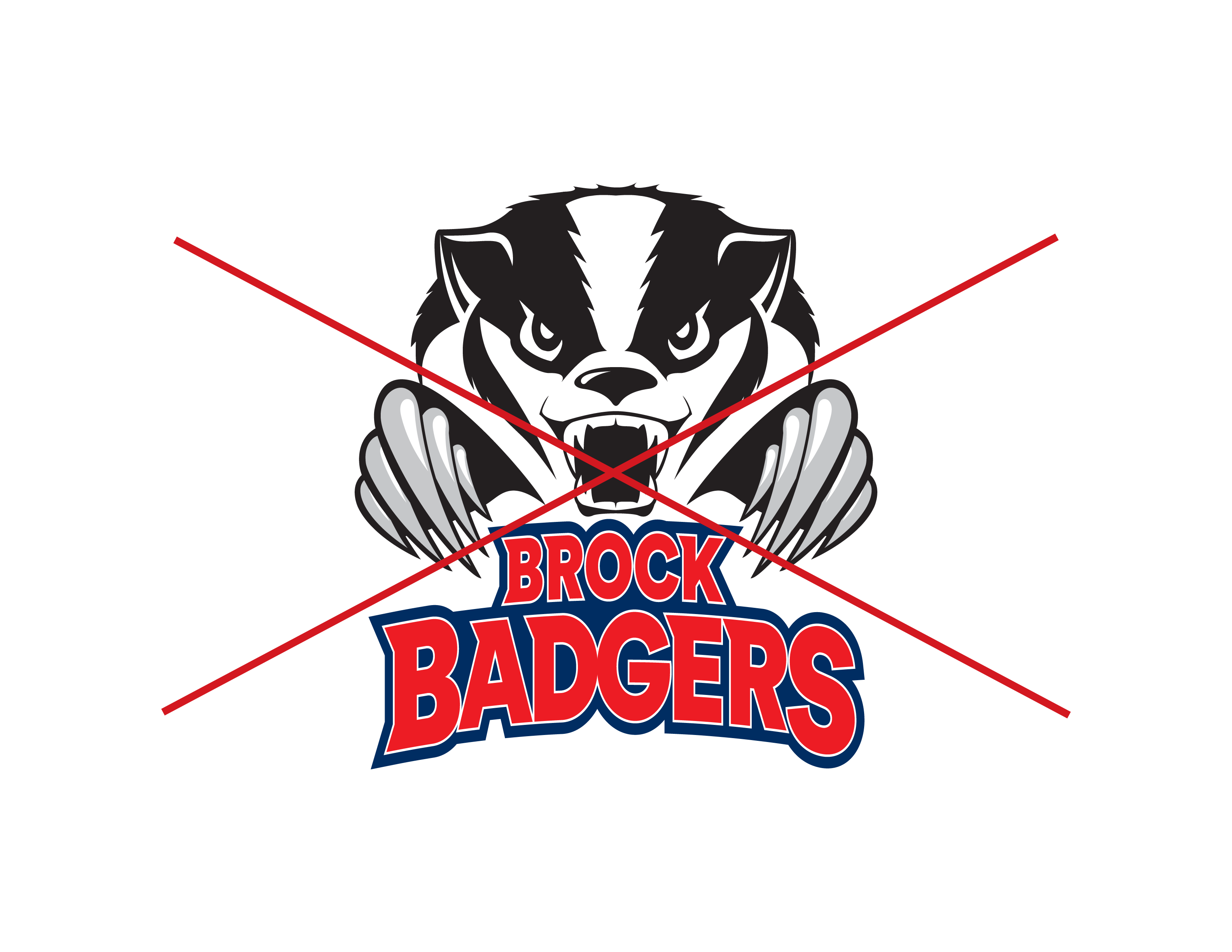 Brock badgers logo misuse example - squished.