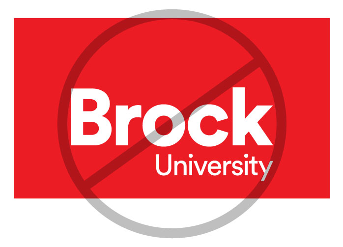 bu-error-1 Wrong Brock logo usage - Larger fields than approved.