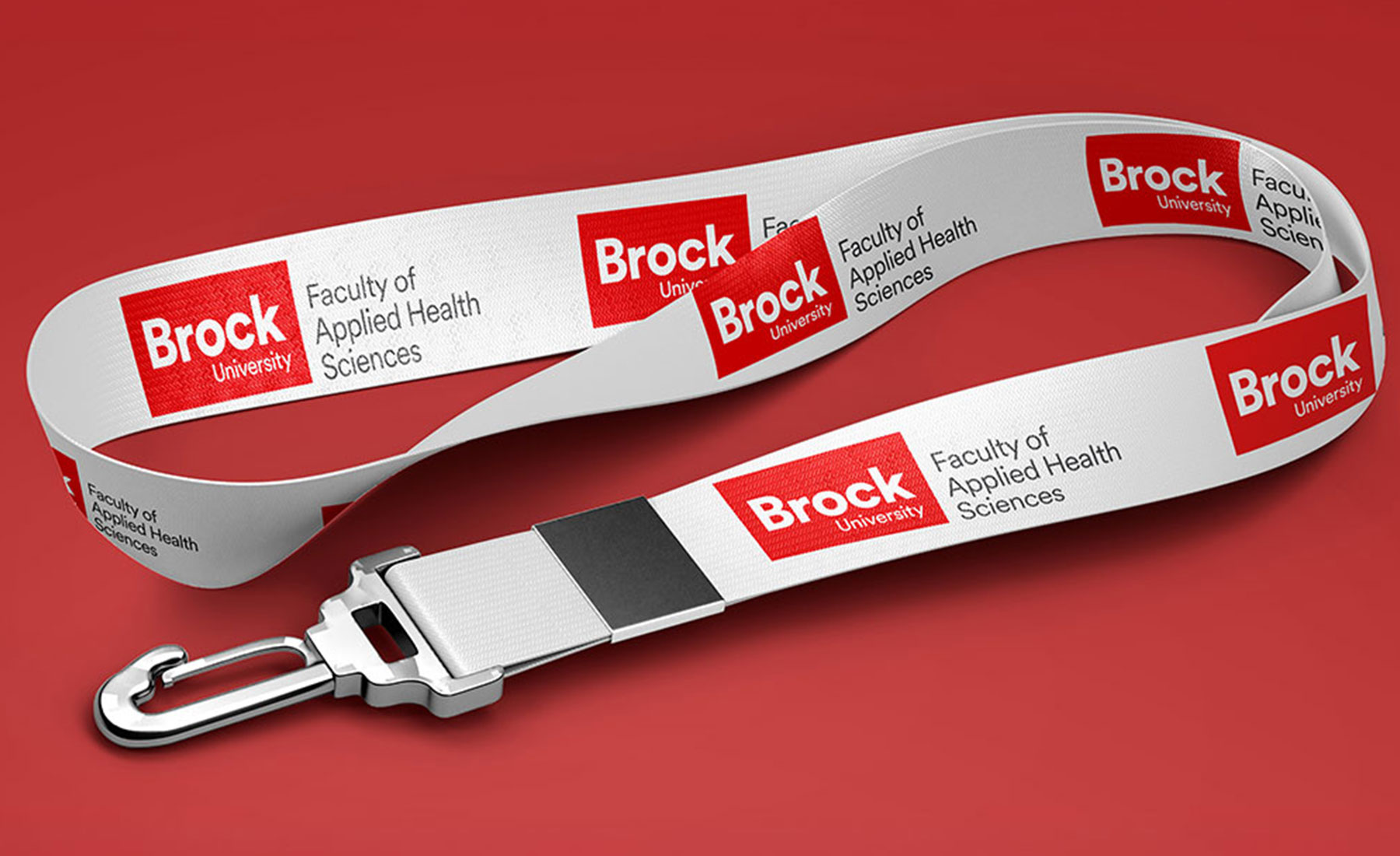 Brock banded key lanyard as an example of swag.