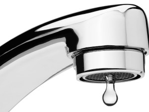 Water tap with drop, isolated on the white background, clipping path included.