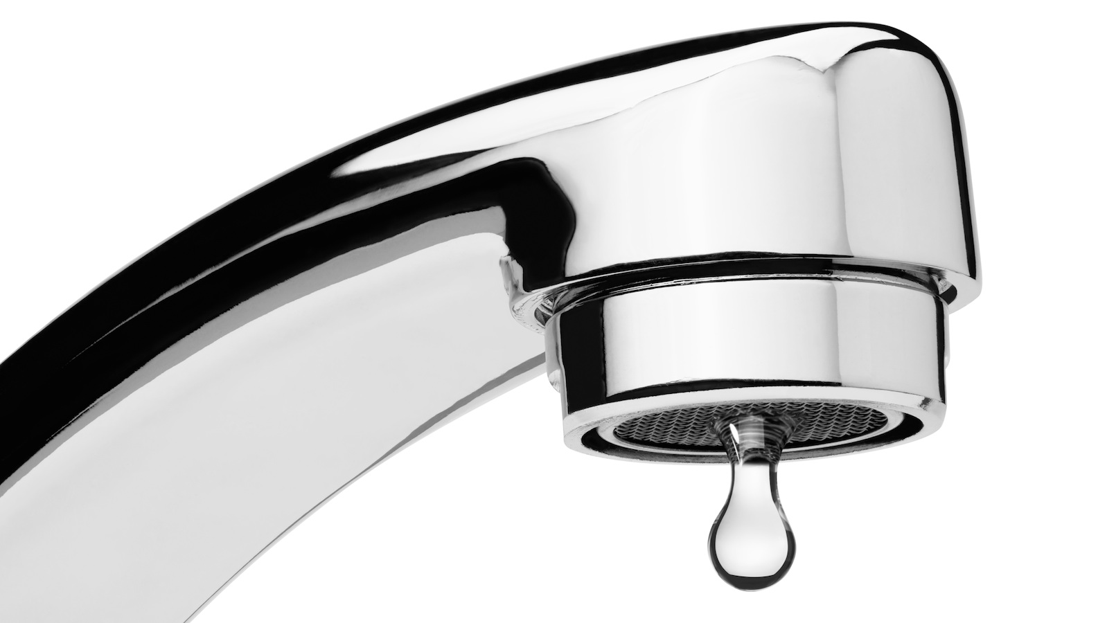 Water tap with drop, isolated on the white background, clipping path included.