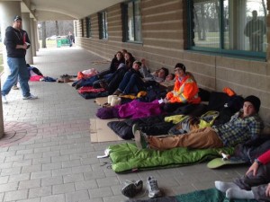 Students participate in 5 Days for the Homeless in March 2015.