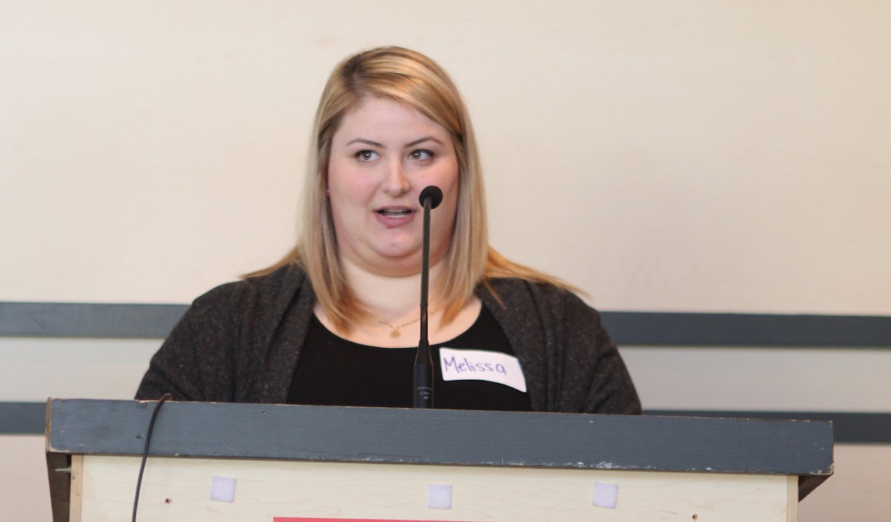 Melissa K. shares her story about mental illness at last week's Mental Health Innovation Forum.