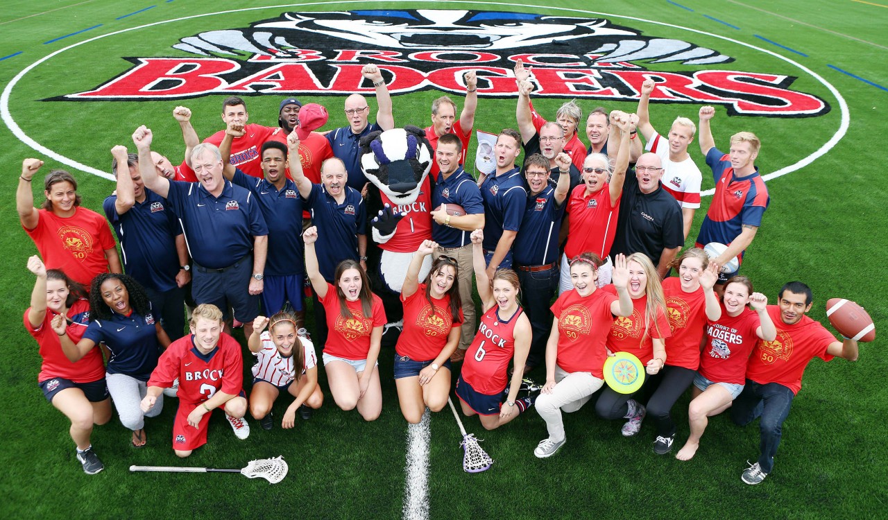 Group photo on the new artificial turf field.