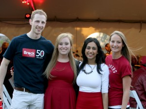 Riley Percheson, Stacey Smith, Aanchal Narula and Krista Kendell are photographed at last year's Red Dinner. This year's event takes place Saturday, Sept. 19.