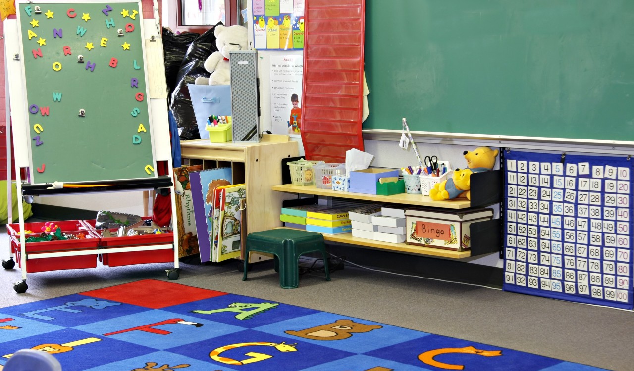 Kindergarten, preschool classroom.