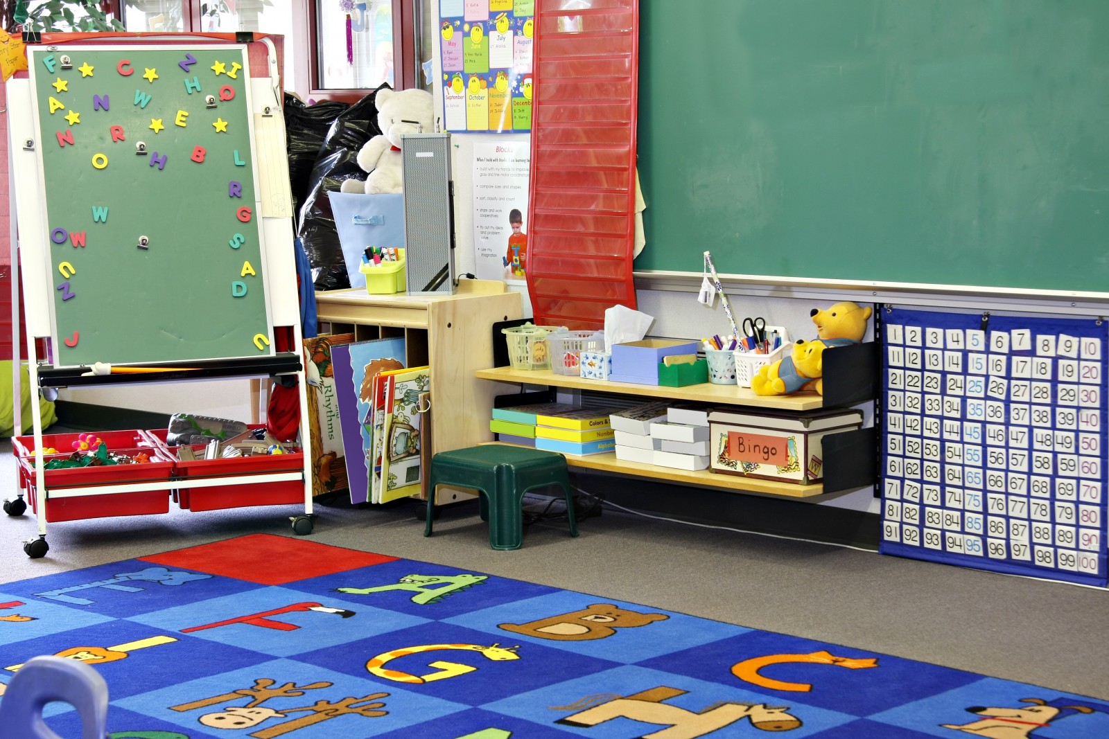 Kindergarten, preschool classroom.