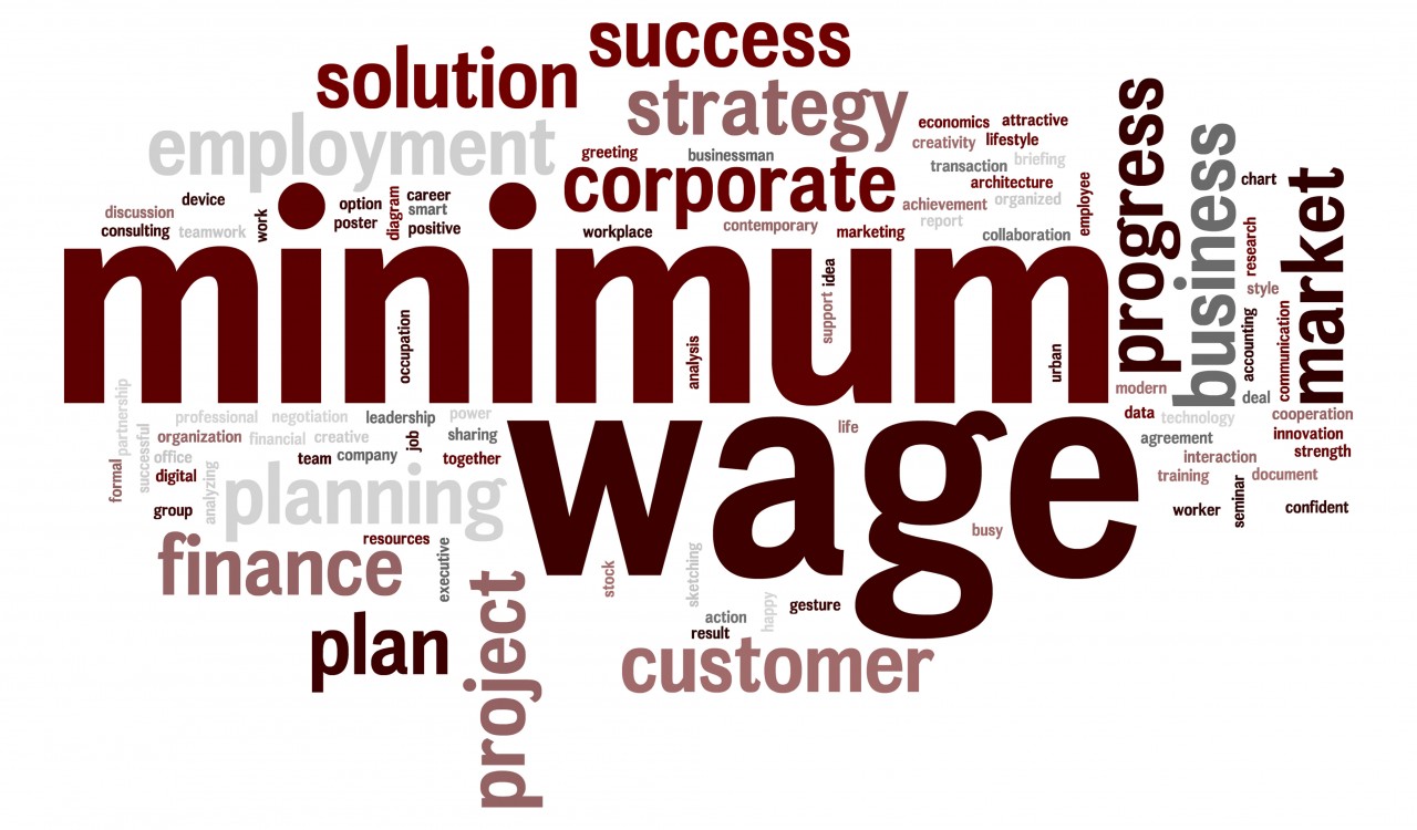 Minimum wage word cloud.