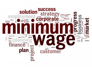 Minimum wage word cloud.