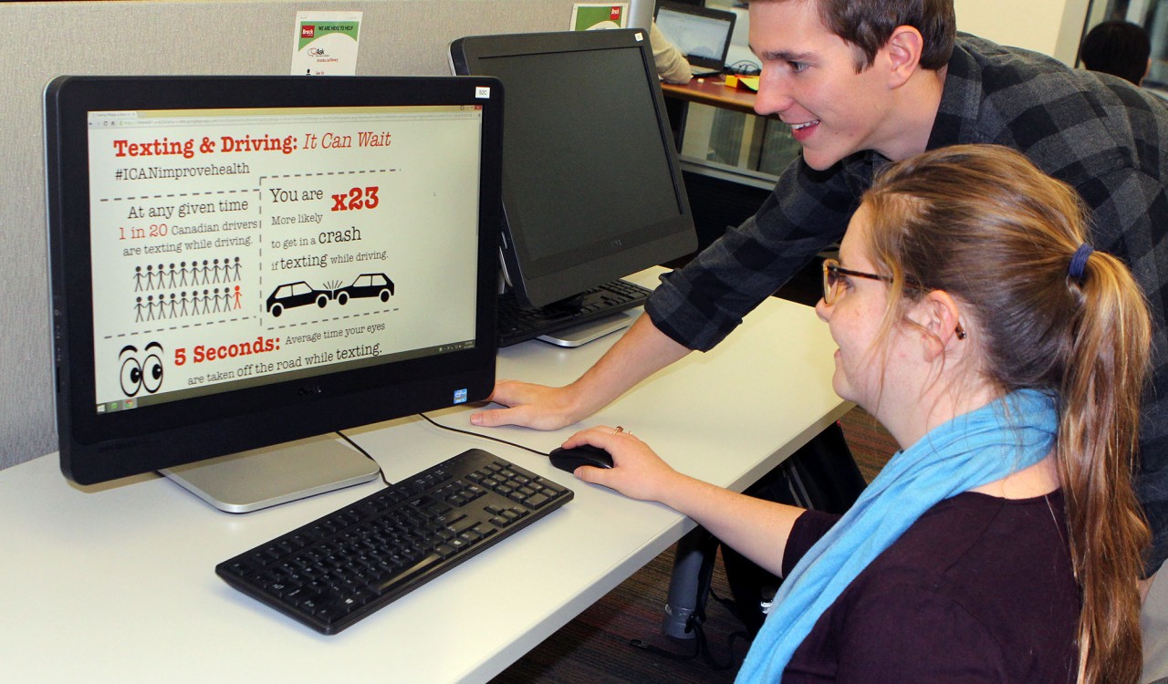 Students at a computer