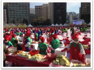 First place in the International Week photo contest in the culture category was taken by Carlisle Oh - Kimchi Festival (Korea's national food) at City Hall Seoul, South Korea.