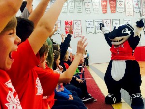 Students brought the house down with excitement as the Badgers played the University of Victoria Vikes during Badgers vs. Bullying Oct. 22.