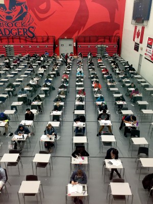 Students write exams Dec. 22, the last day of testing at Brock University before the holiday break. Classes resume Jan. 4.