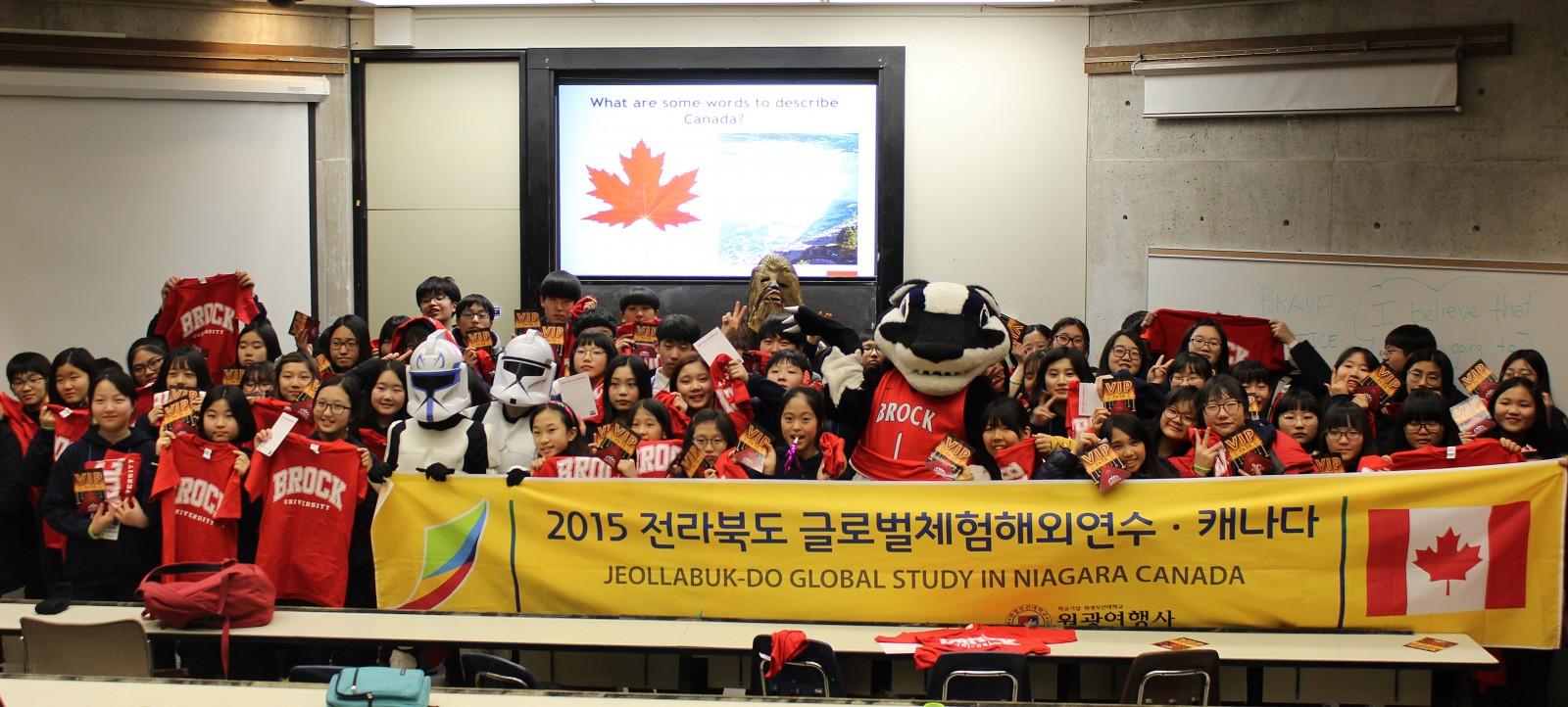 A group of children from South Korea visited Brock University recently for a day of tours, learning and fun.