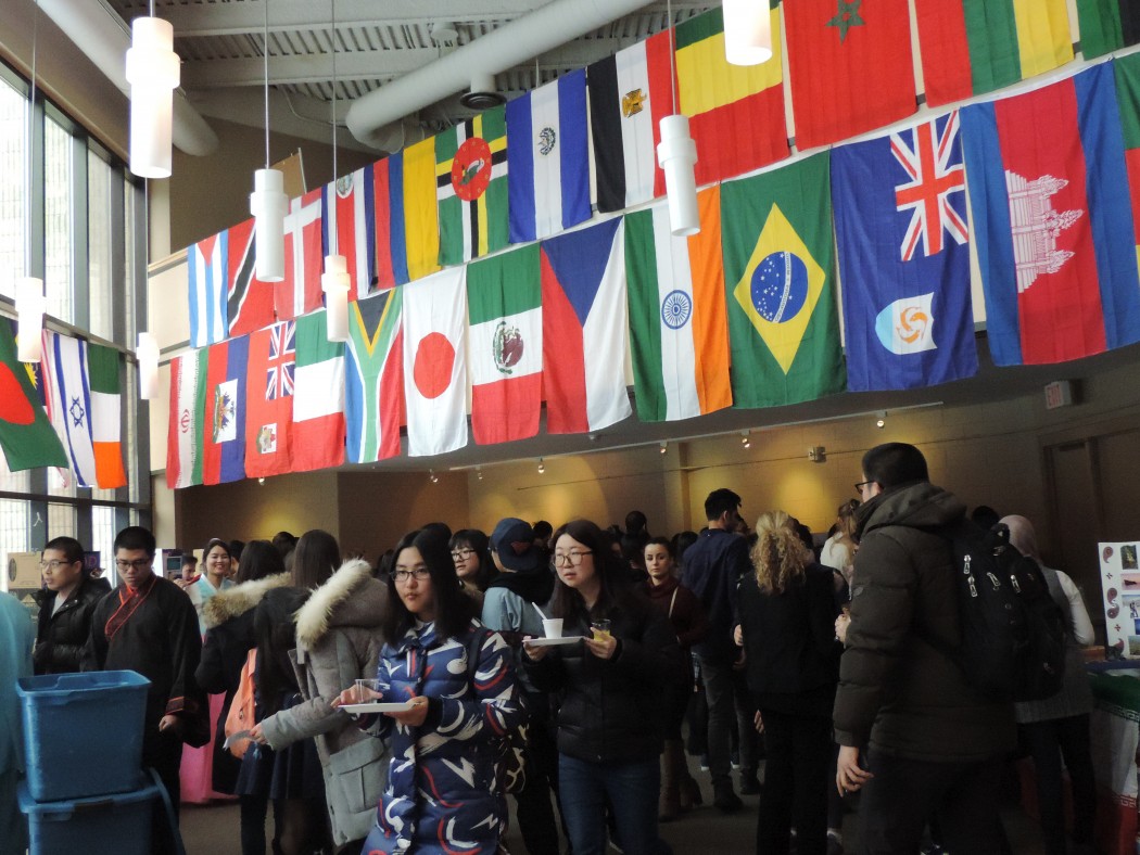 Students mingle in Pond Inlet during Brock University's Celebration of Nations March 3.