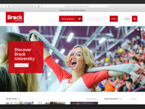 Screenshot of the new Brock homepage