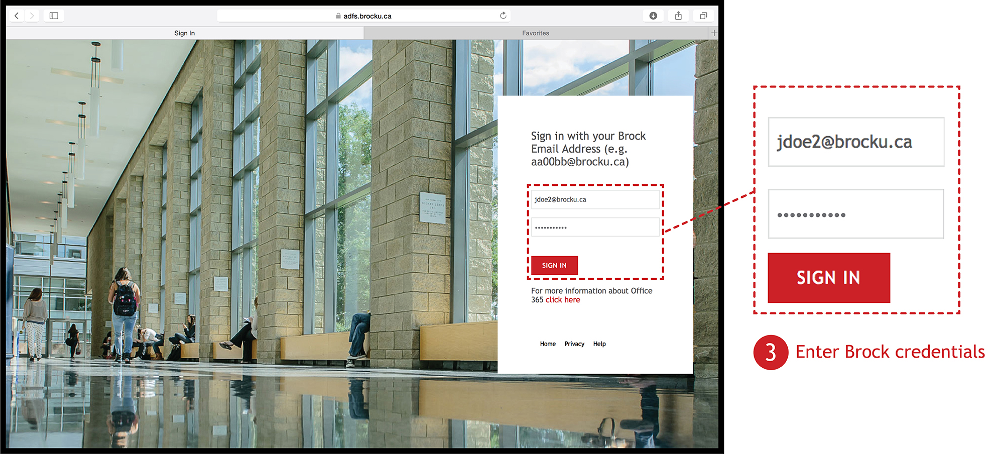 Screenshot of login for SharePoint