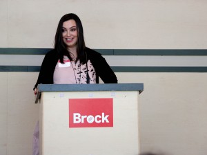 Christina Garchinski at podium