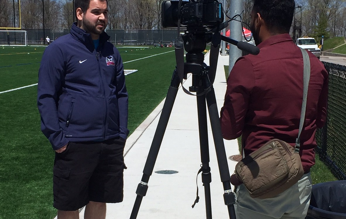 Faculty of Applied Health Sciences graduate student Mike Ferguson, being interviewed by CHCH about the rising trends in sport analytics and how Brock’s Sport Management is a leader in the field.