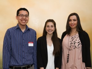Graduate students Terry Chu, left, Carly Cameron and Christina Garchinski all spoke Tuesday during the Graduate Student Awards and Donor Recognition Reception.