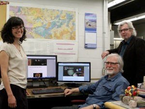 Earth Sciences professors Mariek Schmidt, Frank Fueten and Rick Cheel.