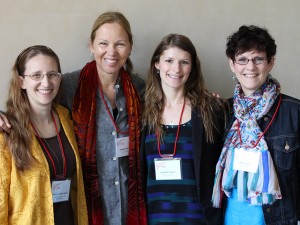 Conference organizers Lisa-Jo K. van den Scott, Andrea Doucet, Jennifer Turner, and Nancy Cook. (Not shown: Jennifer Rowsell, Deana Simonetto.)