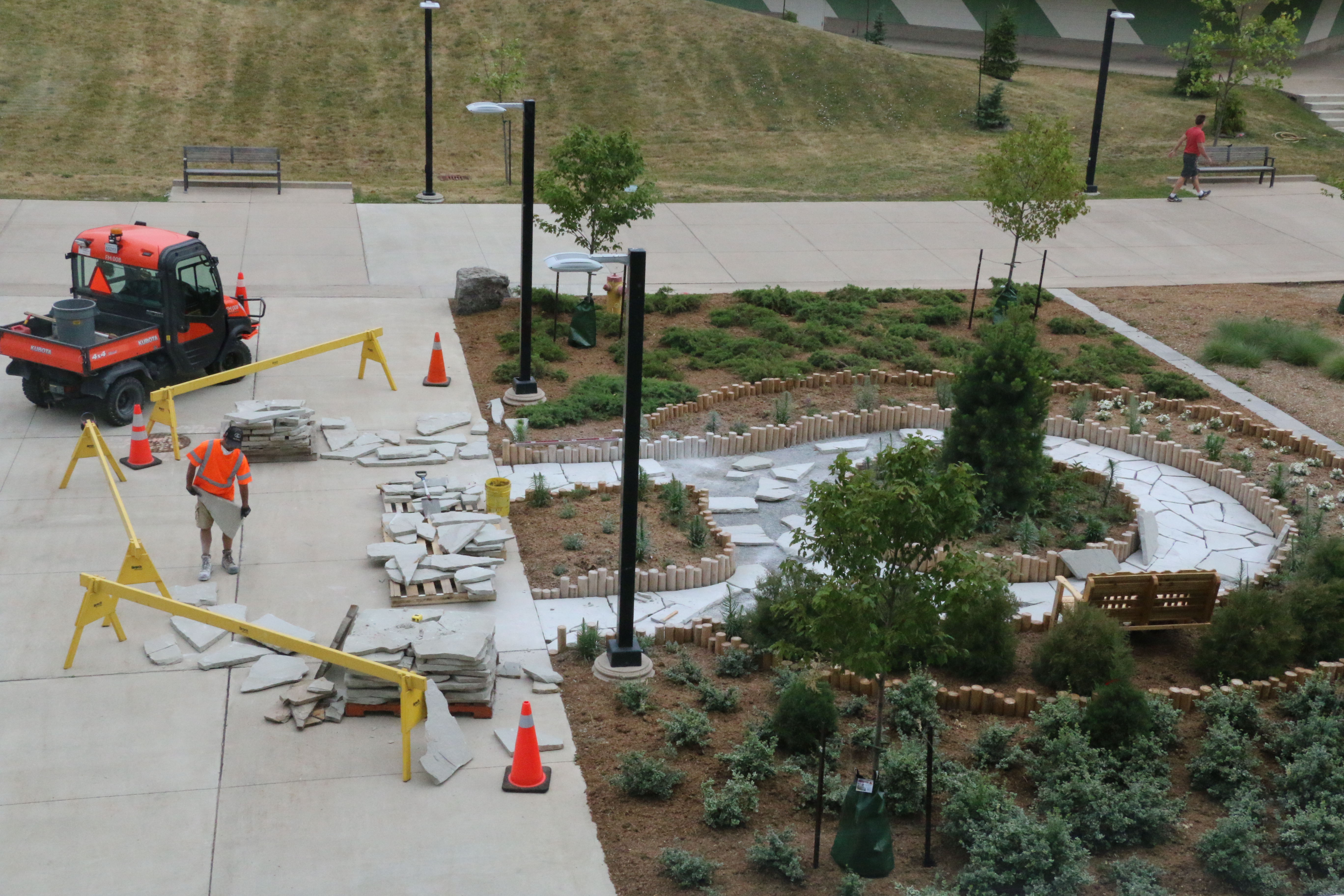 The healing garden at Brock University is nearing completion.