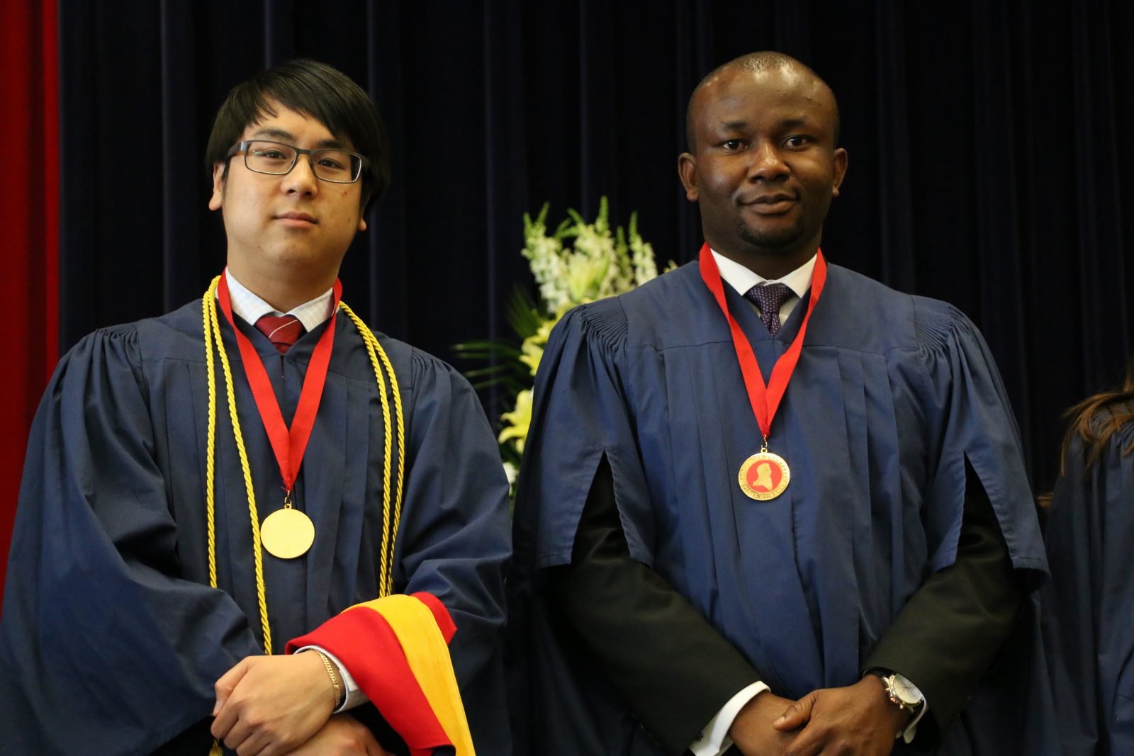Board of Trustees Spirit of Brock award winners from the Faculty of Mathematics and Science David Nguyen, undergrad, and graduate student Chimaobi Amadi.