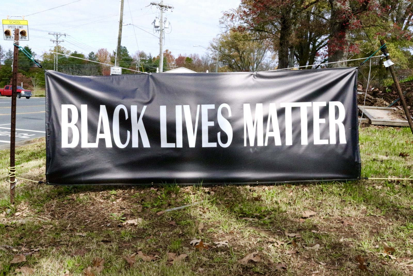 This is a Black Lives Matter Banner in Charlotte, NC, November 2015.