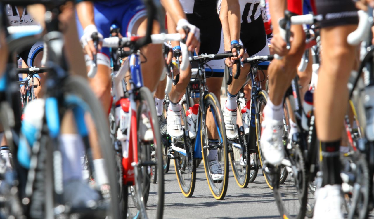 bicycle racing wheels during the cycle road race in europe