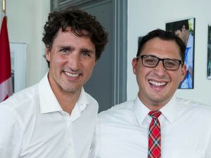 Brock University alumnus Chris Ventura and Prime Minister Justin Trudeau