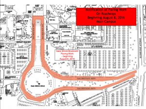 A look at the area undergoing paving work on a map of Brock.