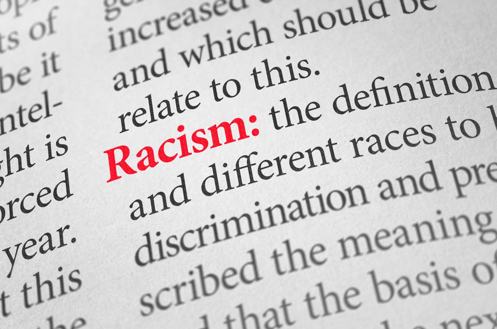 Definition of the word Racism in a dictionary
