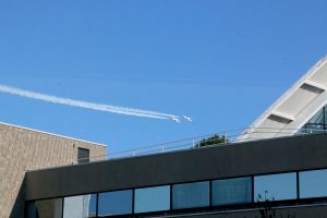 Two Canadian Forces Snowbirds could be seen flying over Brock University Tuesday, Sept. 13 around 10 a.m.