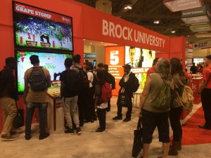 The Grape Stomp game is one aspect of Brock University's booth at OUF.