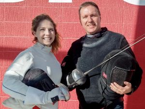 Hannah Pass with coach Tim Stang