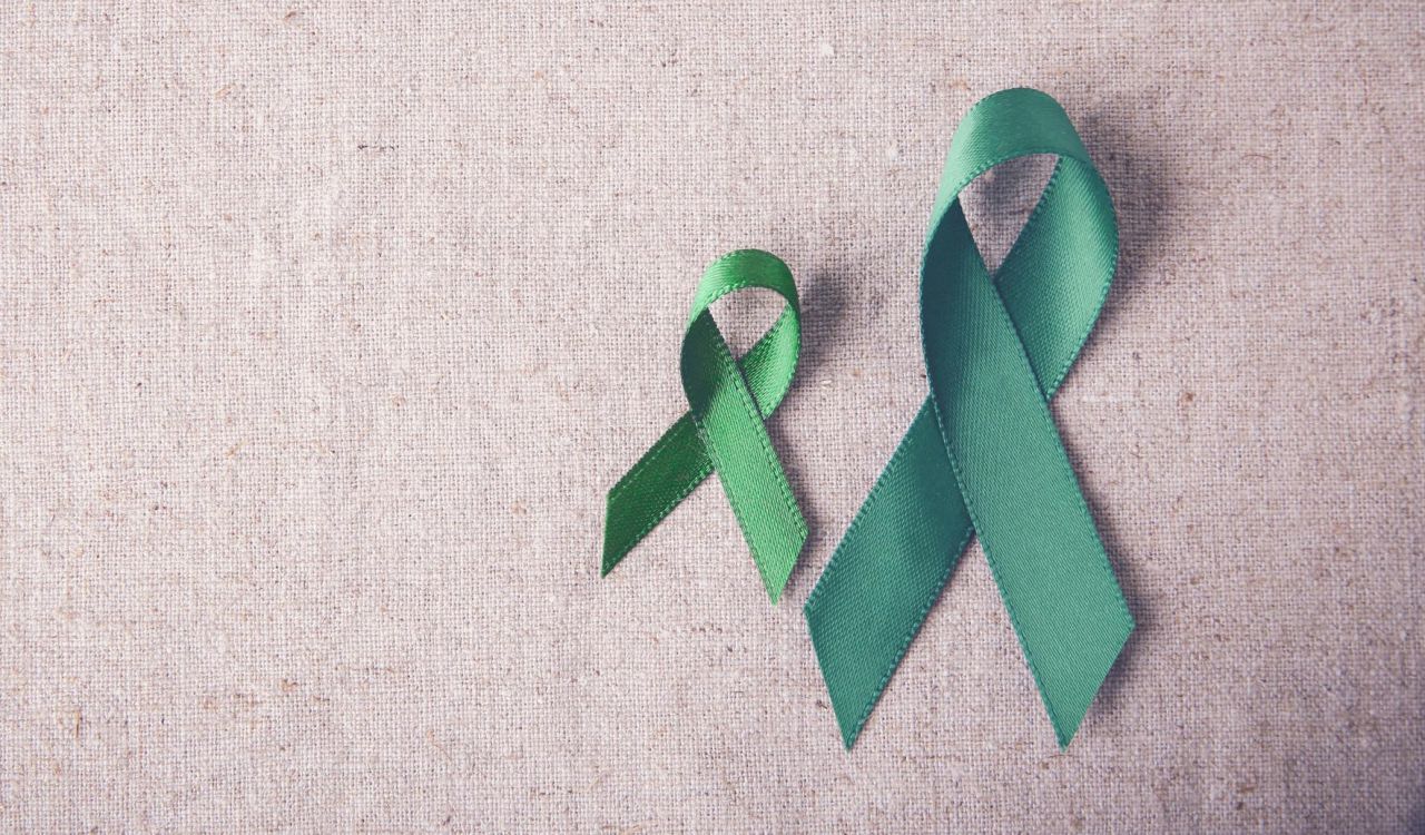 Green ribbons for mental health awareness