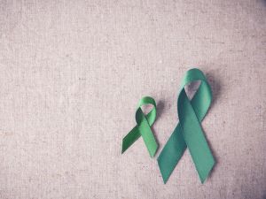 Green ribbons for mental health awareness
