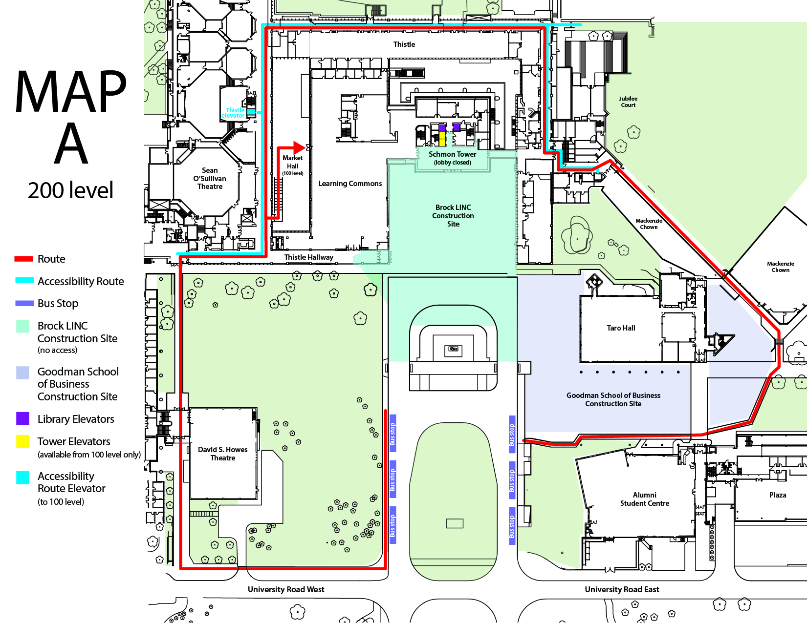 brock university campus map Get Ready For Detours As Construction Shuts Down Tower Lobby The
