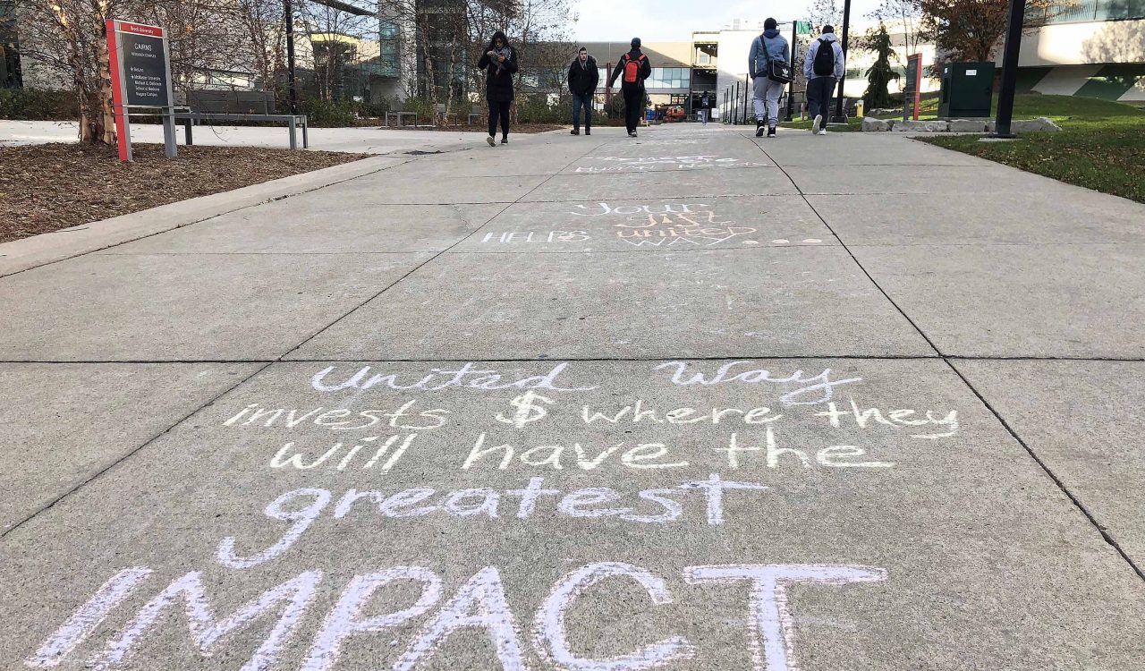 United Way chalk campaign