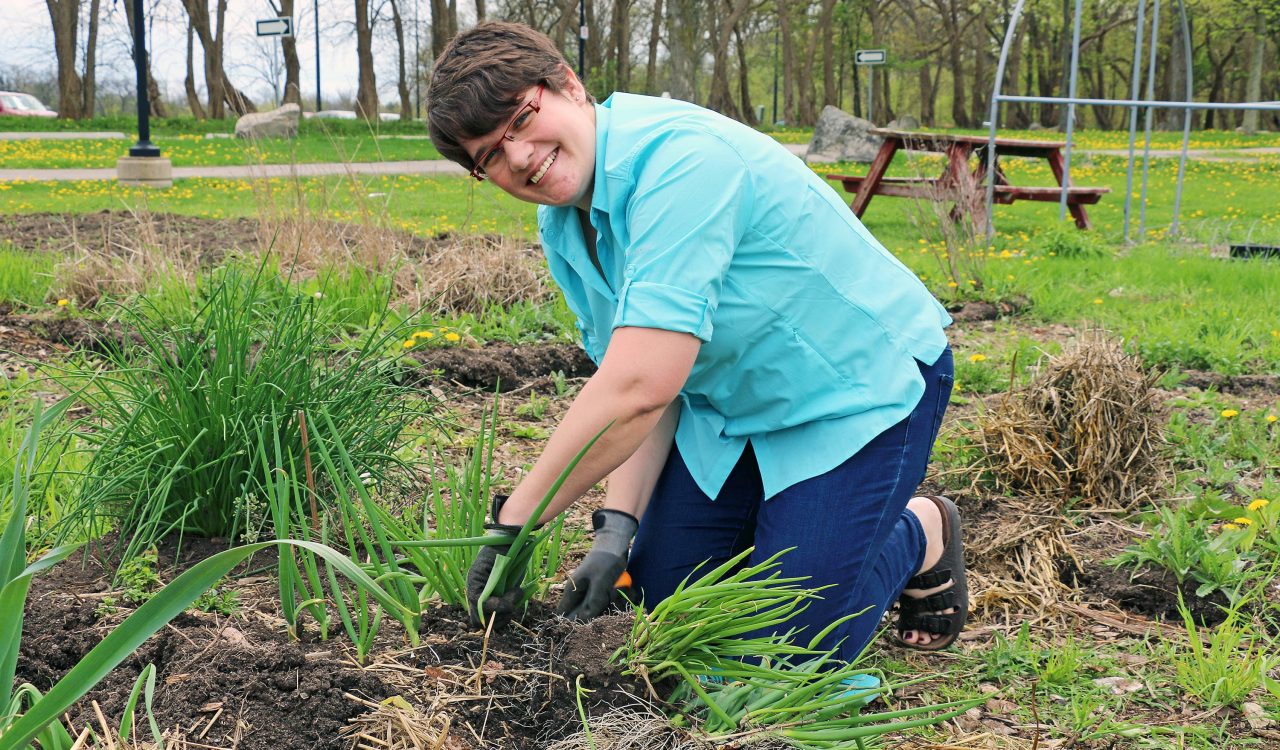 Alison Innes in the Brock Community Garden