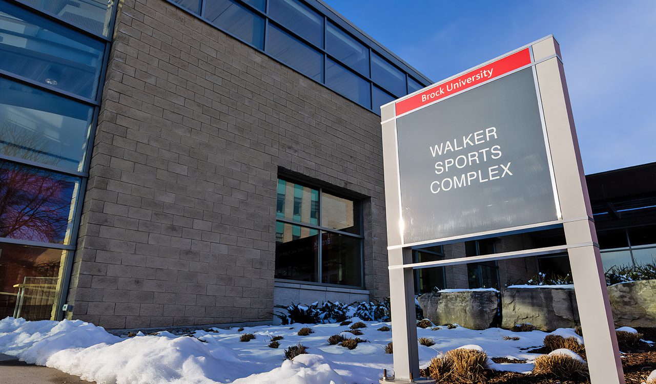 A sign for the Walker Sports Complex on a sunny winter’s day.