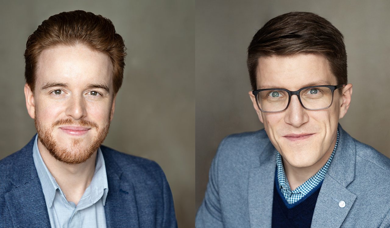 Headshots of business partners Tyler Stark and Darryl Moyers of Moyers & Stark Consulting.