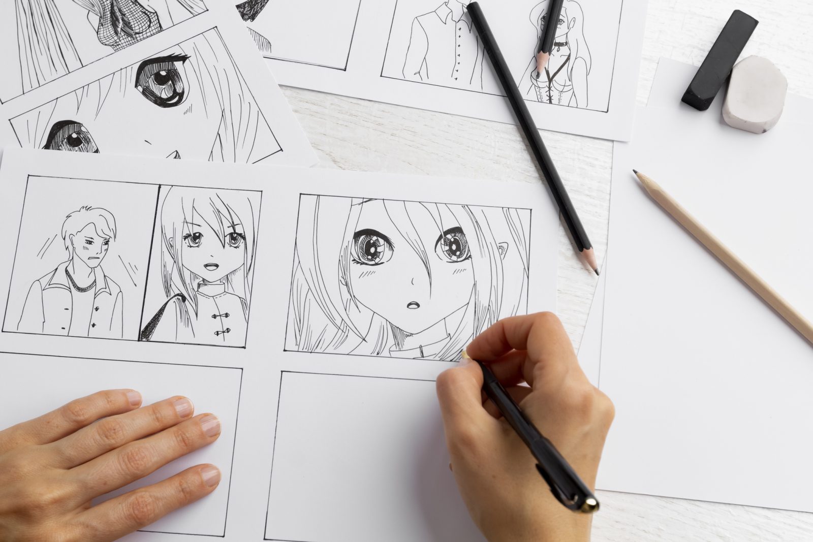 Hand Drawing a Cute Girl Anime Style Sketch with Alcohol Based Sketch  Drawing Markers Stock Photo - Image of education, paper: 209951638