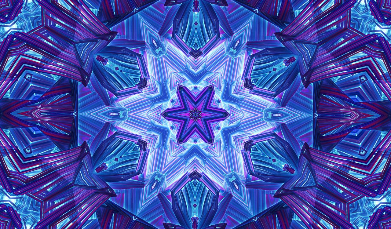 A colourful kaleidoscope star pattern.