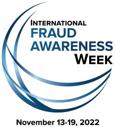 Logo for International Fraud Awareness Week November 13 to 19, 2022