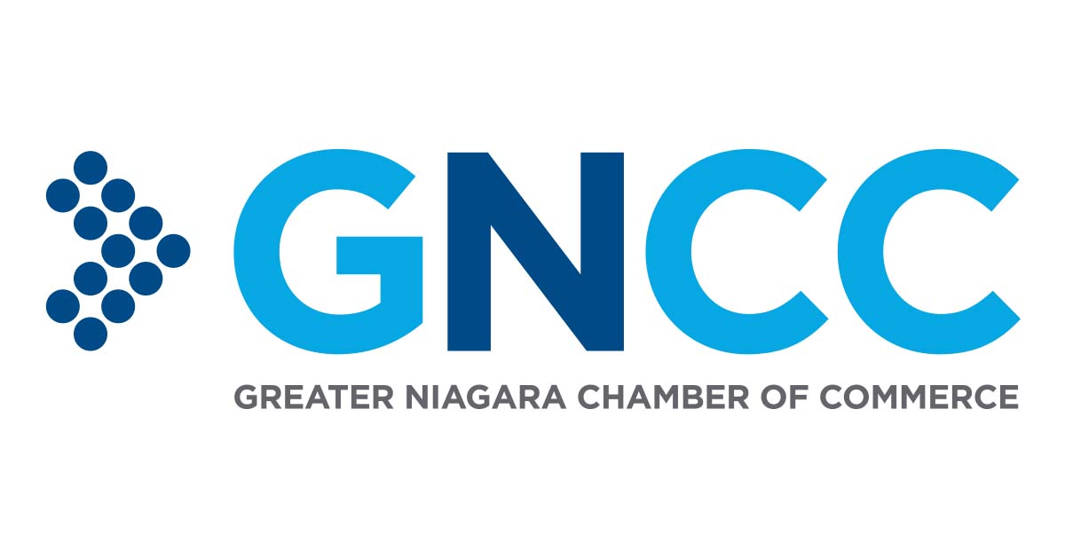 Blue letters ‘GNCC’ with the words ‘Greater Niagara Chamber of Commerce’ below them.