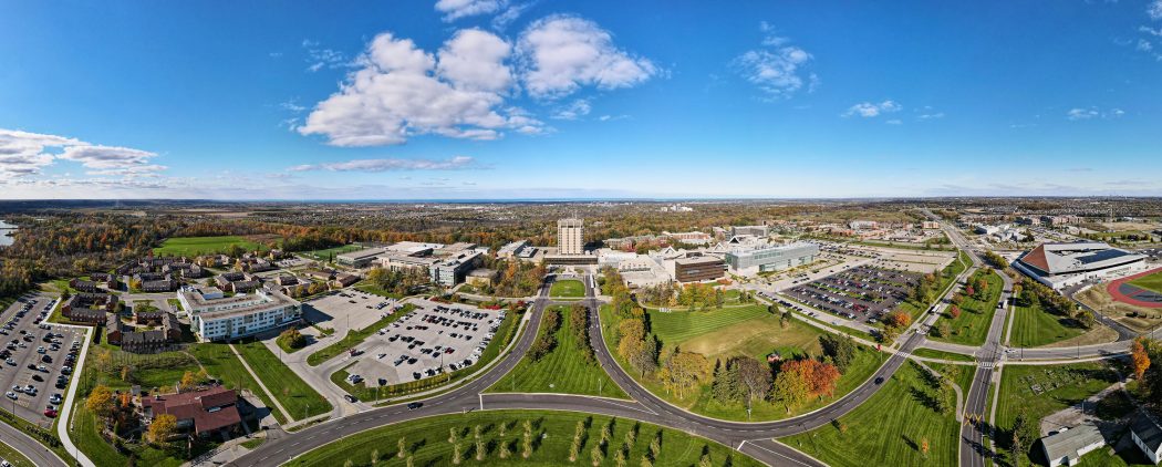 An aerial view of Brock University's St. Catharines campus.