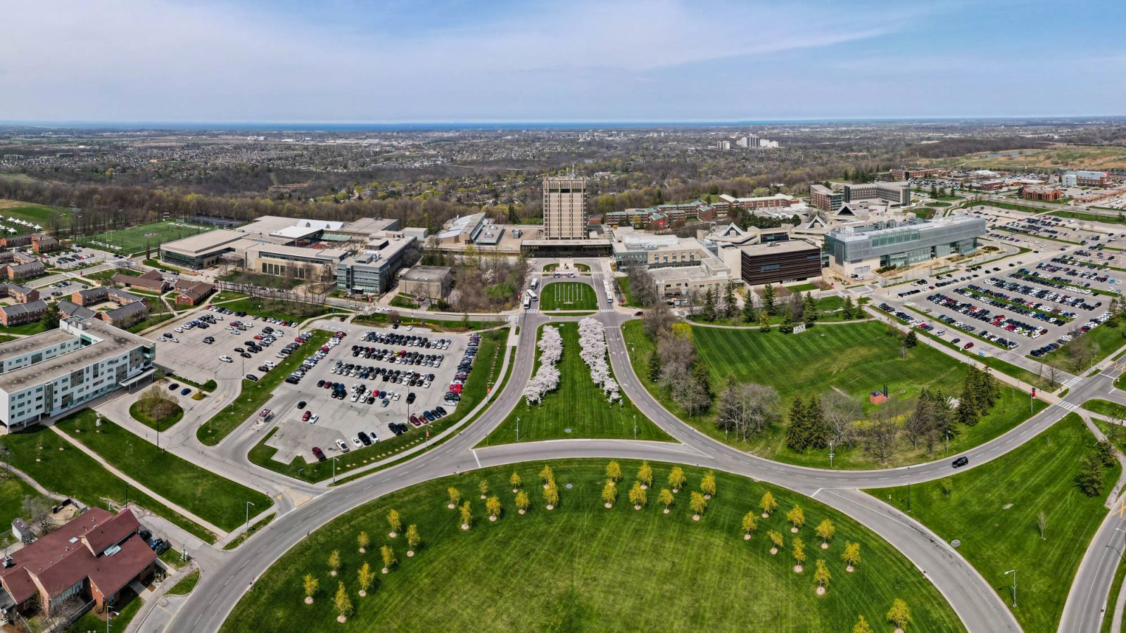Brock University's main campus from the sky.